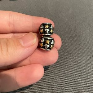 Brighton black and gold with silver charms